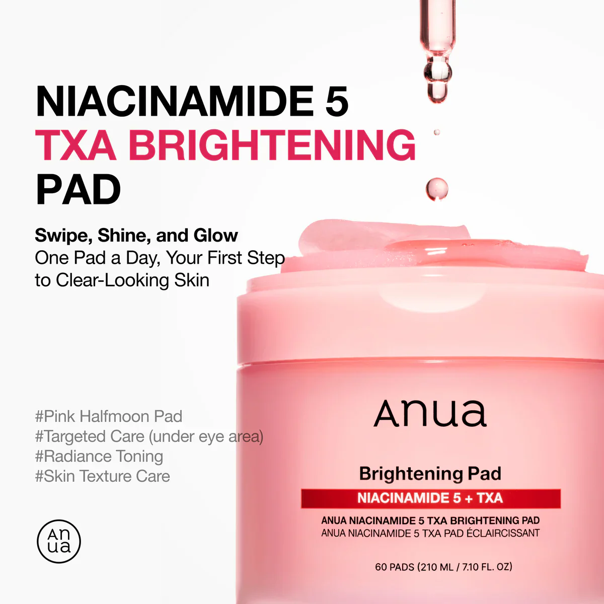 ANUA Niacinamide 5 TXA Brightening Pad (210ml/60Pads) - Image 3