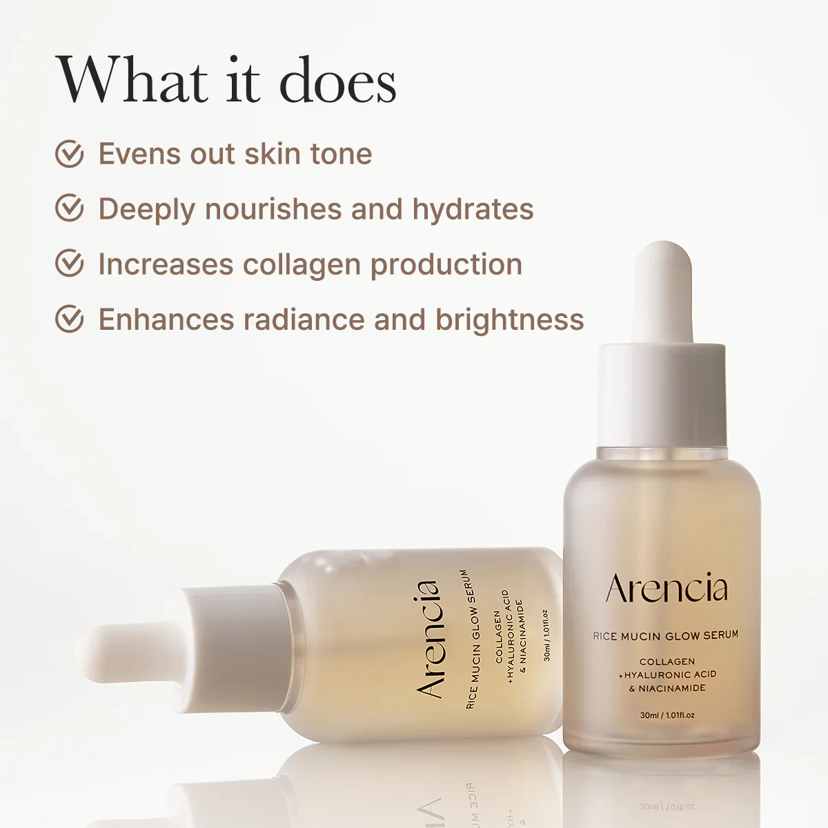ARENCIA Rice Mucin Glow Serum 30ml - Image 3