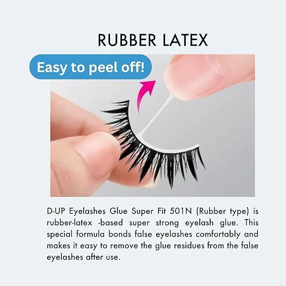 D-UP Eyelashes Glue Super Fit 501  (Rubber Type ) 5ml - Image 3