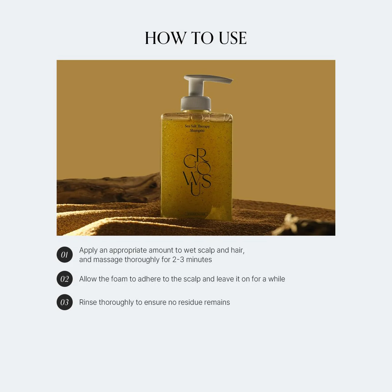 GROWUS Sea Salt Therapy Shampoo 500g - Image 4