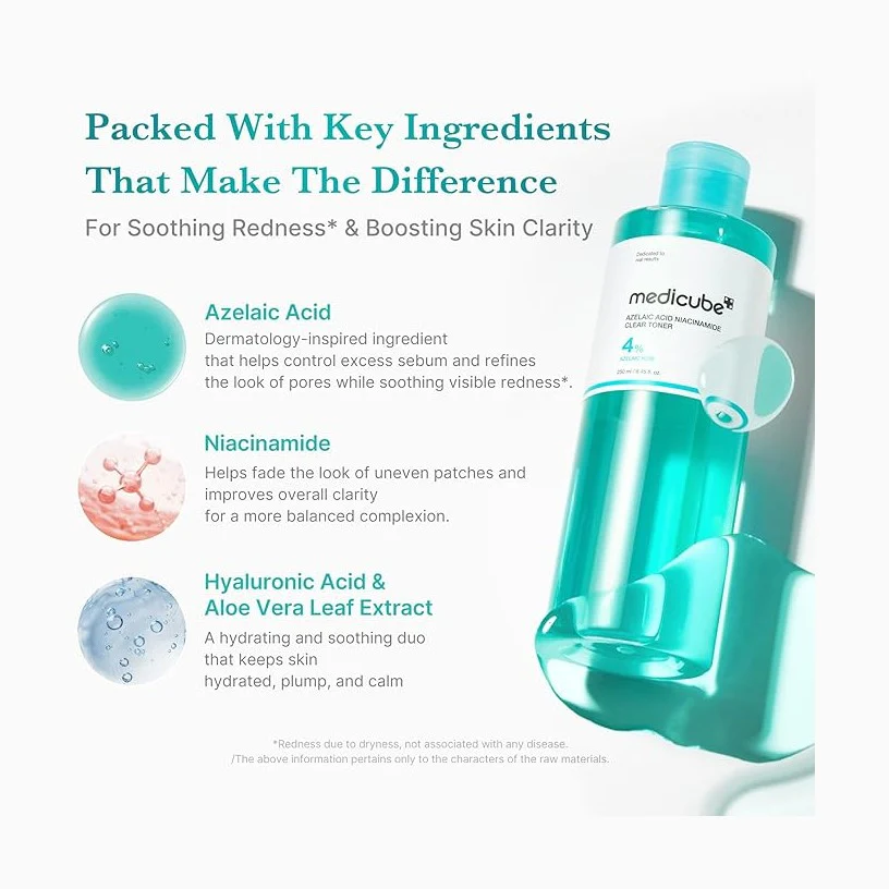 MEDICUBE Azelaic Acid Niacinamide Clarifying Toner 250ml - Image 3