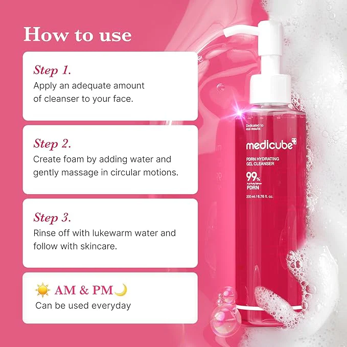 MEDICUBE PDRN Hydrating Gel Cleanser 200ml - Image 4