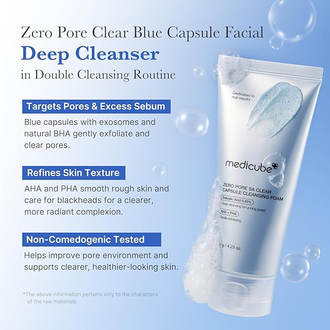 MEDICUBE Zero Pore SA Clear Capsule Cleansing Foam 120g - Image 2
